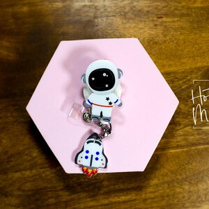 Astronaut Badge Reel, Personalized Space Badge ID, Science Retractable Lanyard, Teacher Badge, Scientist image 7