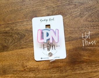 LPN badge reel, badge ID, Retractable ID, Lanyard Badge Holder, Nurse Gift, Nurse accessories