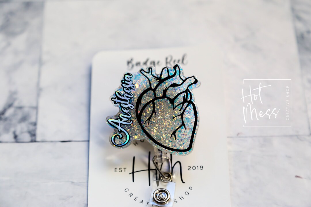 Thankful Badge Reel - Retractable Badge Holder - Carabiner Clip - Stethoscope ID Tag - Lanyard - Carabiner - CRNA - Anesthesia - RN