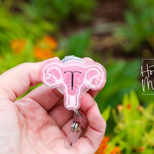 3D Uterus with IUD Badge Reel, Retractable Badge Reel, Interchangeable Badge Reel, Women&#39;s Health badge reel