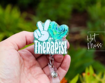 Badgehaspel therapeut, ID-houder, intrekbare acryl badgehaspel, geestelijke gezondheid, ID-houder therapeut, schoolbegeleider