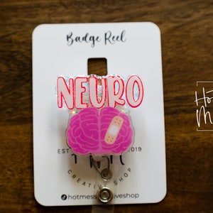 Neurology Badge Reel, Cute badge reel, Nurse ID Holder, brain badge reel, Doctor Badge Reel