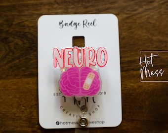 Neurology Badge Reel, Cute badge reel, Nurse ID Holder, brain badge reel, Doctor Badge Reel
