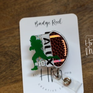 Personalized Football Player Badge Reel, Football Coach Badge Reel, Sports coach badge reel, sports badge reel