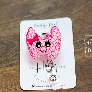 Thyroid Badge Reel, Endocrinologist pin, thyroid awareness Nurse ID Holder, Retractable badge