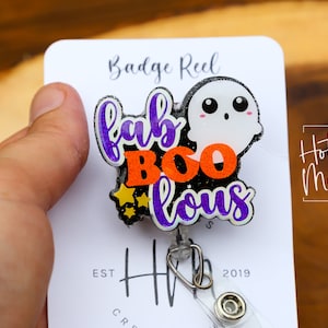 FabBooLous Badge Reel, Halloween Badge Reel,  Halloween ID Holder, Interchangeable badge reel
