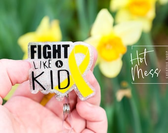 Pediatric Oncology Badge Reel, Fight like a kid, Oncology Badge Reel, Nurse ID Holder, cancer awareness, oncology pediatric nurse Lanyard