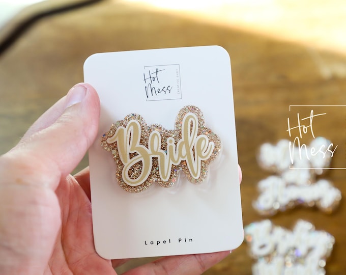 Bridal Party Pins, Design your Name Tag, Wedding Party Gifts