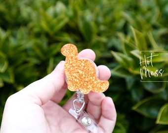 Dino Nuggie badge reel, Brontosaurus Interchangeable Badge Reel, Cute badge Reel, Teacher ID Holder, Dinosaur badge reel, Nurse Badge Holder