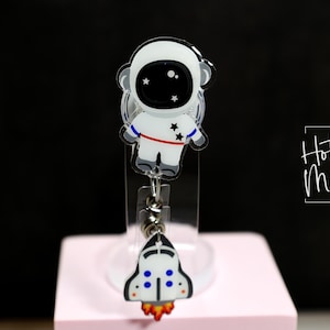 Astronaut Badge Reel, Personalized Space Badge ID, Science Retractable Lanyard, Teacher Badge, Scientist image 8