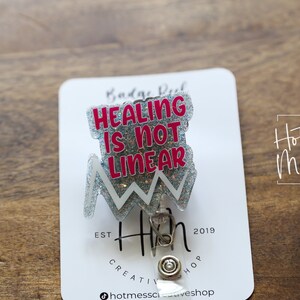 Healing is Not Badge Reel, RN ID Holder, Retractable Acrylic Badge Reel, Paramedic gift, Office Worker