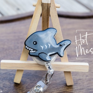Shark Badge Reel, Funny Badge Reel, Summer Nurse Badge Reel, Retractable ID Holder, Interchangeable Lanyard, Marine Animals Badge Reels