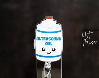 Carrete de credencial de ecografista, carrete de credencial de gel para ultrasonido, carrete de credencial divertido, regalo para calcetines, técnico de ultrasonido, regalo de RDM