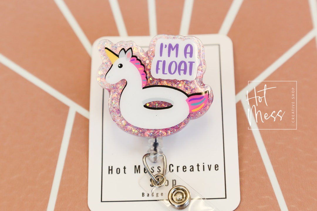 I'm a Float Funny Badge Reel, Nurse ID Holder, Retractable ID Holder ...