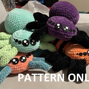 Pattern ONLY!  Spider Plush Crochet Pattern, Crochet Pattern, Spider Crochet Patter, Spider Plushie Pattern, Spider Stuffed Animal Pattern