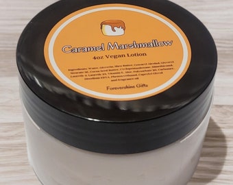 Caramel Marshmallow 4oz Lotion - Vegan Lotion - Handmade Lotion - Caramel Marshmallow Scented Lotion- Lotion For Dry Skin - Caramel Gifts