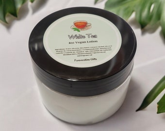 White Tea 4oz Lotion - Vegan Lotion - Handmade Lotion - Tea Scented Lotion- Lotion For Dry Skin - White Tea Gifts