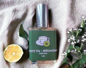 White Tea and Bergamont Perfume  -  Feminine Perfume - Fresh Perfume - Spa Scents