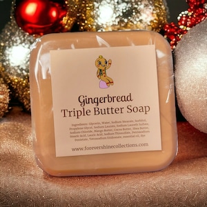 Gingerbread Soap- 2oz Square Soap - Gingerbread Scented Soap Bar - Christmas Soap