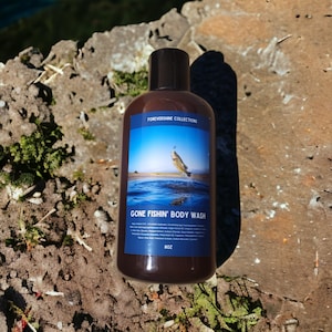 Gone Fishing Body Wash - Oakmoss and Sandalwood - Fishing Lover Gift - Men&#39;s Self Care - Men&#39;s Body Wash - Shower Gel for Him
