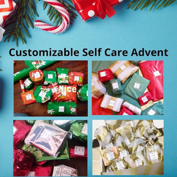 Customizable Christmas Advent Calendar Box - Self Care Advent - 12 Days of Christmas - Advent Calendar for Adults - Advent Calendar for Teen