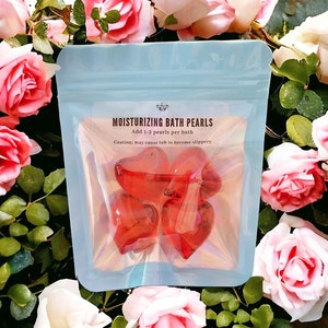 Rose Scented Bath Pearls: Moisturizing Heart Shaped Bath Beads