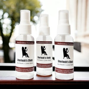 Sherlock's Study Room Spray - Tobacco Caramel Spray - 2oz Room Spray - Air Freshener - Linen Spray - Sherlock Holmes Gifts