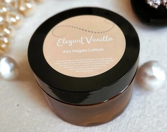 Elegant Vanilla Lotion: Handmade Vegan Body Butter (4oz)