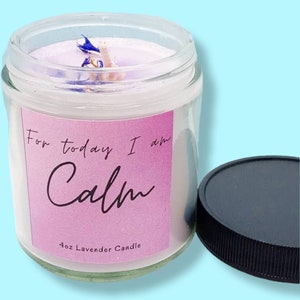 Calming Lavender Candle - 4oz Lavender Candle - Lavender Scented - Be Calm Gifts - Cheer up Gifts