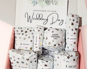 Custom Wedding Countdown Box – Bridal Self Care Gift | Bride to Be Pamper Advent Calendar | Personalized Wedding Countdown Gift for Her