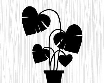 Download Free Monstera Plant Png Etsy SVG Cut Files