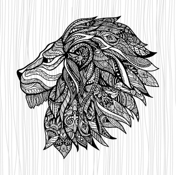 Mandala Lion Svg Bundle vector cut filesBoho SvgLion Mandala | Etsy