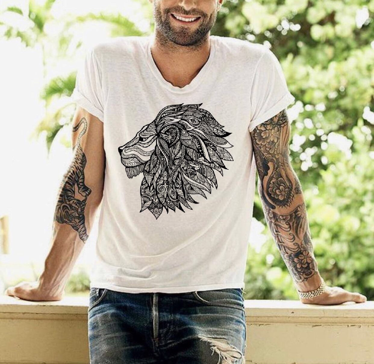 Mandala Lion Svg Bundle vector cut filesBoho SvgLion Mandala | Etsy