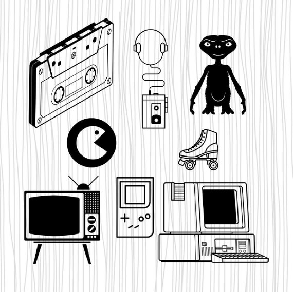 80s Svg Computer Svg Tv Pac Man Cassette Clipart Sony Etsy