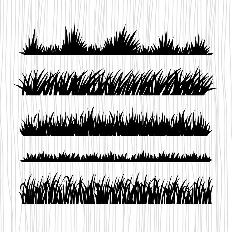 Download Wild Grass border SVG Files Grass Dxf Files Grass Clipart | Etsy