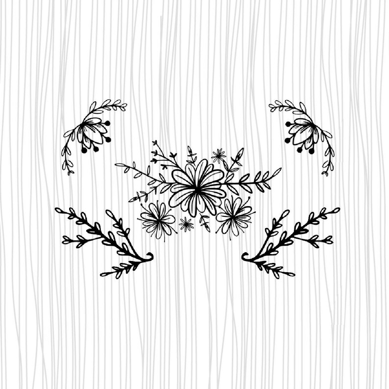 Download Dibujado a mano Floral Divider svg Ornaments svg flor svg ...