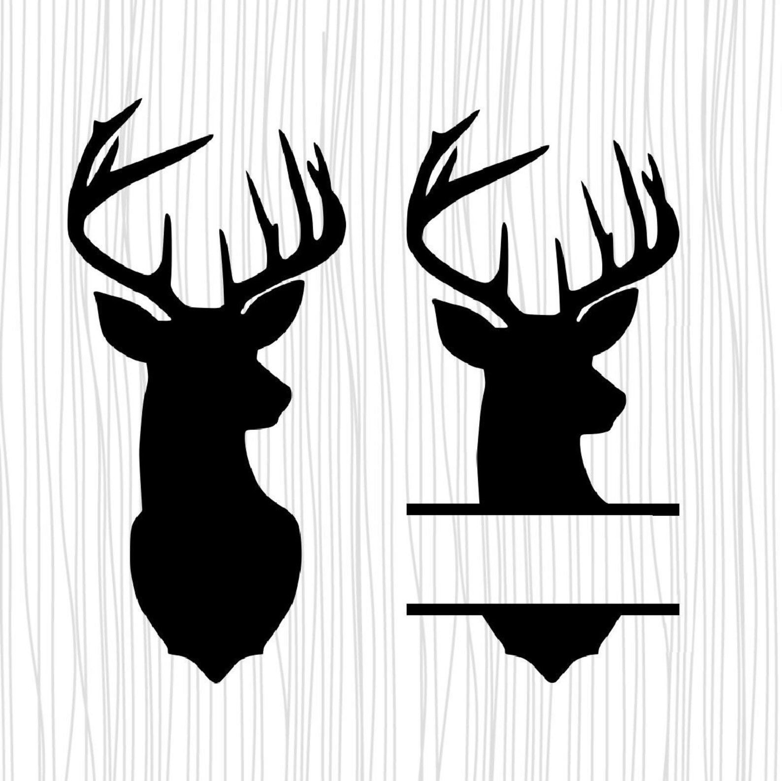 Deer Head SVG bundleElk Head monogram svgDeer Head split Etsy