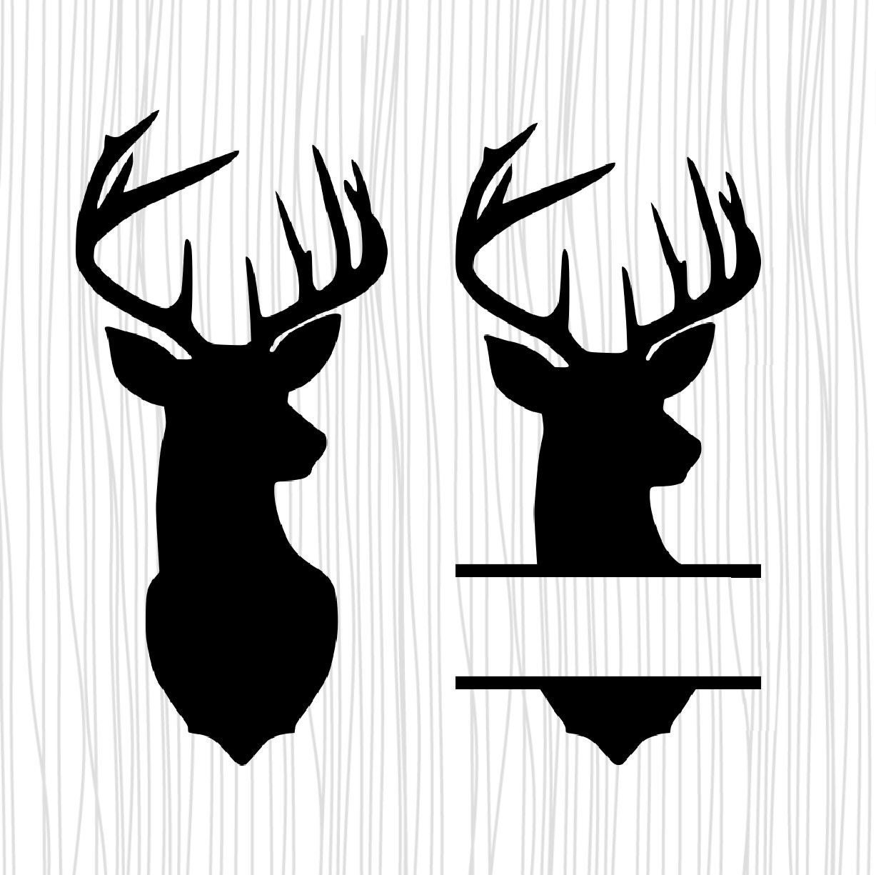 Download Deer Head SVG bundleElk Head monogram svgDeer Head split ...