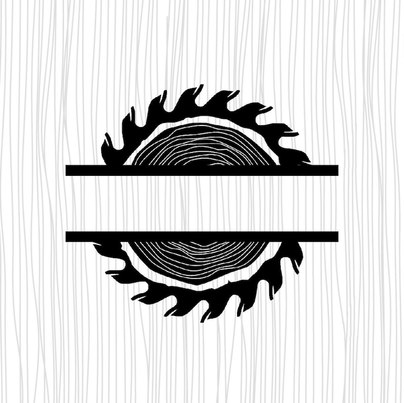 Wood saw blade monogram SVG monogram Svgsplit monogram Etsy