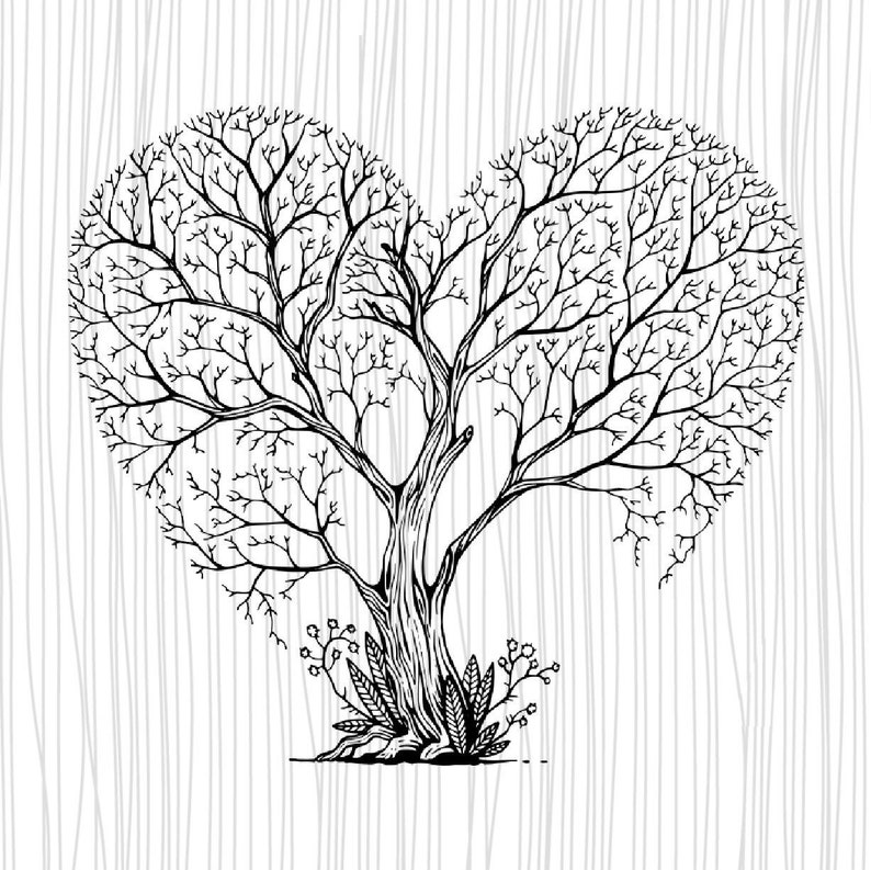 Heart tree svgTree of life svgTree Monogram | Etsy