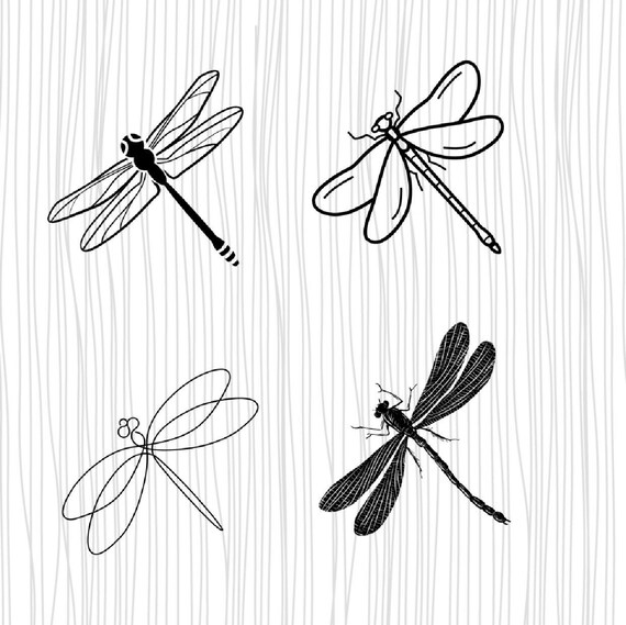 Download 4 Dragonfly Silhouettes Dragonfly Svg Bundle Dragonfly Etsy PSD Mockup Templates