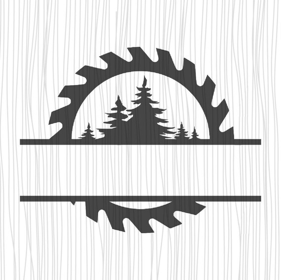 Wood saw blade monogram SVG monogram Svgsplit monogram Etsy