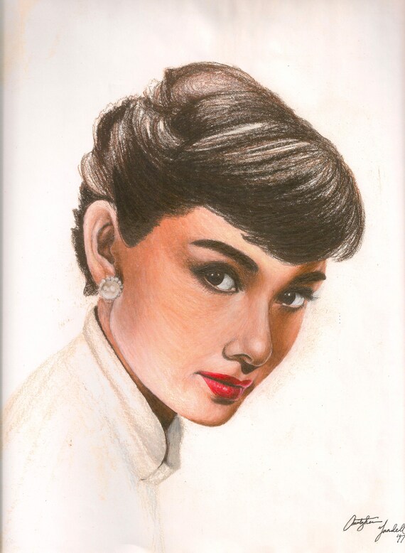 Audrey Hepburn Circa 1953 Sabrina Colored Pencil Etsy