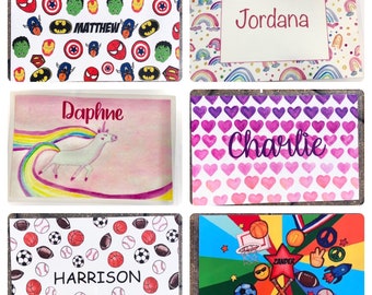 Personalized Pillowcases Shams and Bedding for Girls with Watercolor Hearts Pink Elephants and Rainbow Art By Michele Sobel
