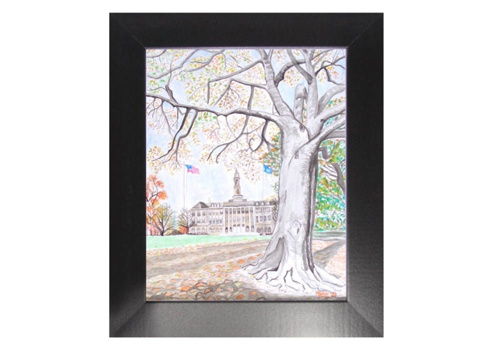 Framed Penn State Personalized Art Print or Unframed Old Main Etsy