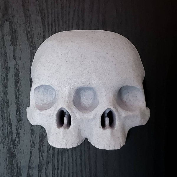 Conjoined Skull Wall Art • Gothic Home Decor • 3D Printed