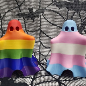 Spooky Pride Friendly Ghost Figurine • Gothic Home Decor • 3D Printed