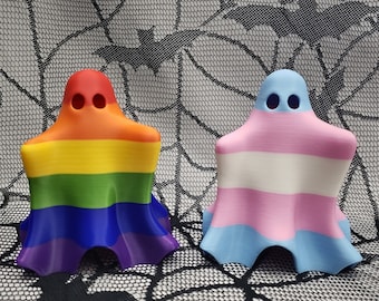 Spooky Pride Friendly Ghost Figurine • Gothic Home Decor • 3D Printed