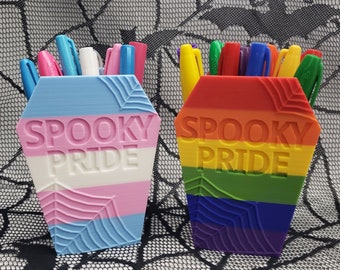 Spooky Pride Coffin Pen Cup • Gothic Home Decor • 3D Printed
