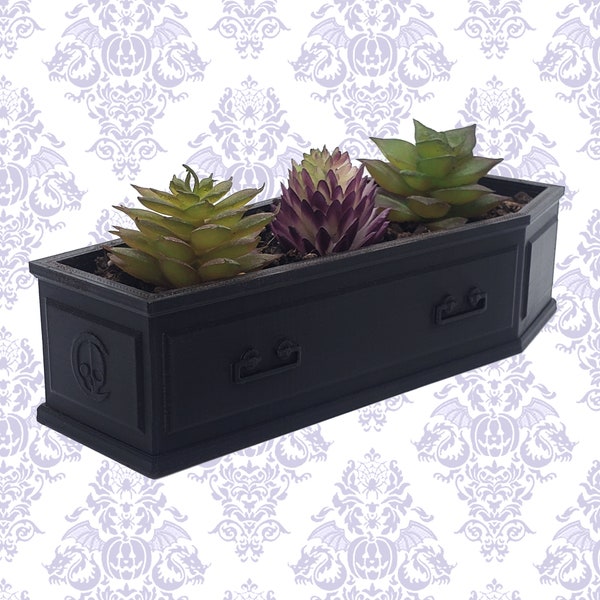 Coffin Succulent Planter • Gothic Home Garden Decor • 3D Printed